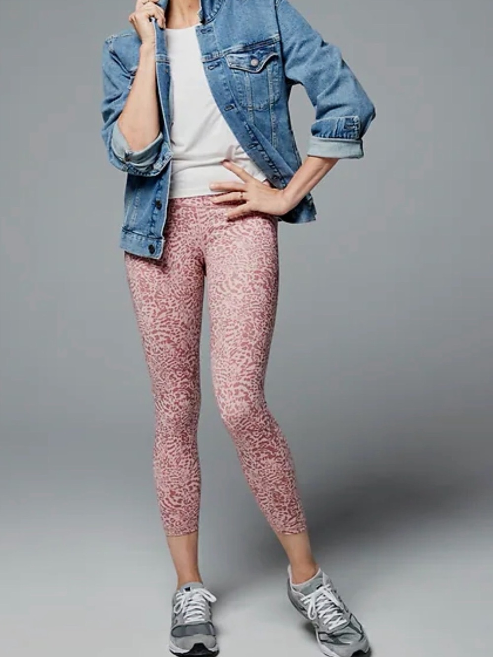 Gap Pink Leopard Print Cropped Leggings